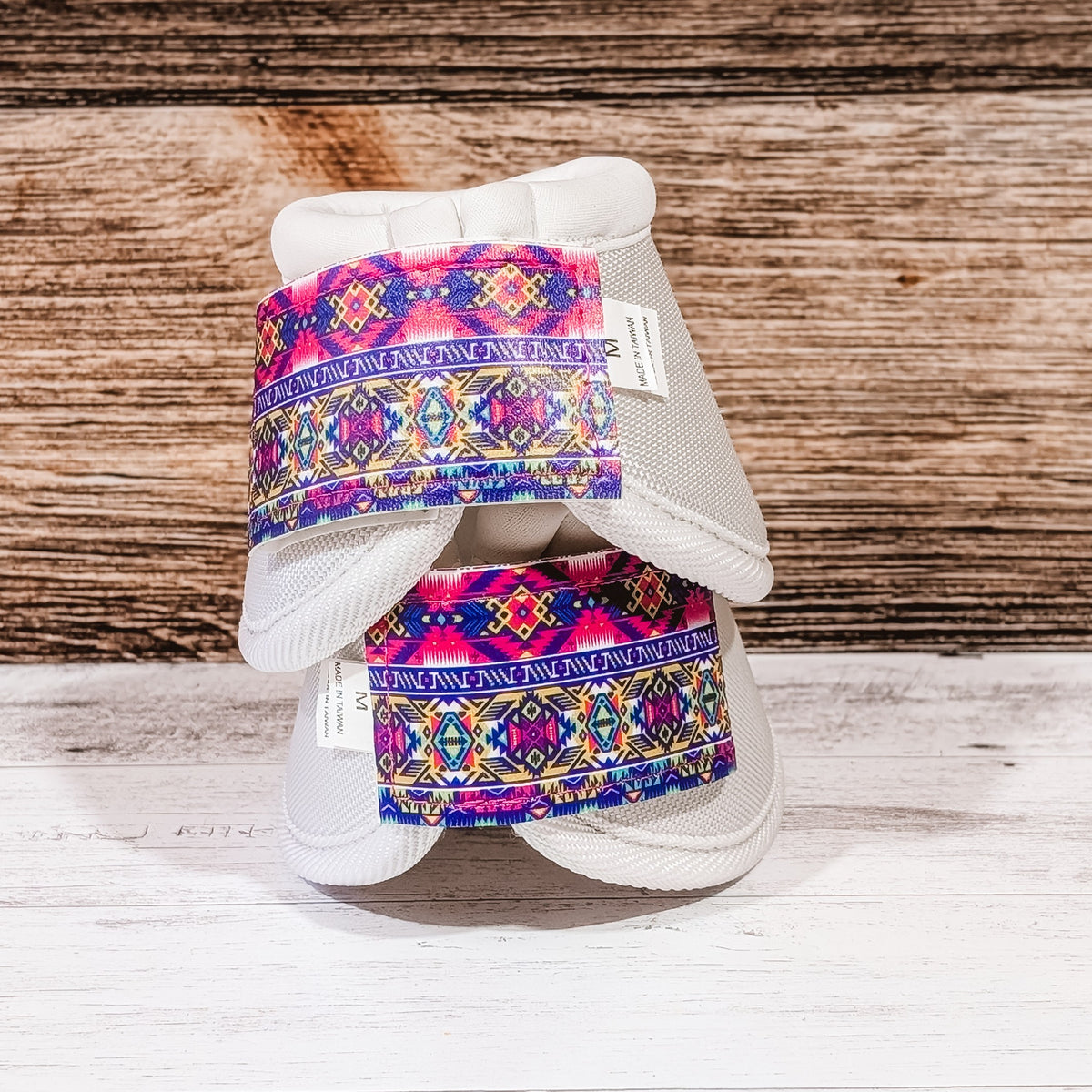 Medium White Bells w/ Thunderbird Aztec Straps