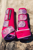 Kiss Me Cowboy Purple Aztec Custom Leather Strap Iconoclast Boots - The Glamorous Cowgirl
