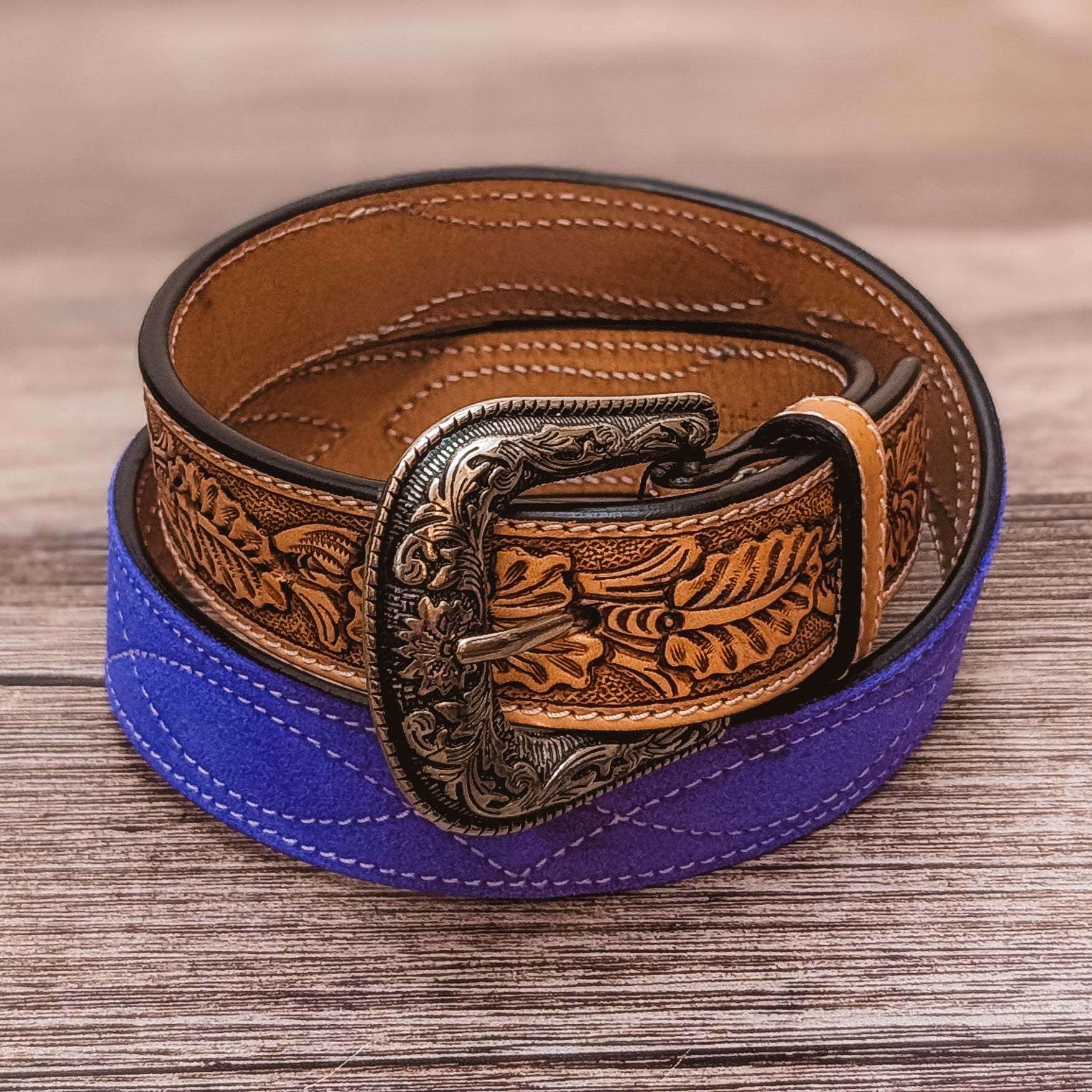 Blue Bootstitch Belt
