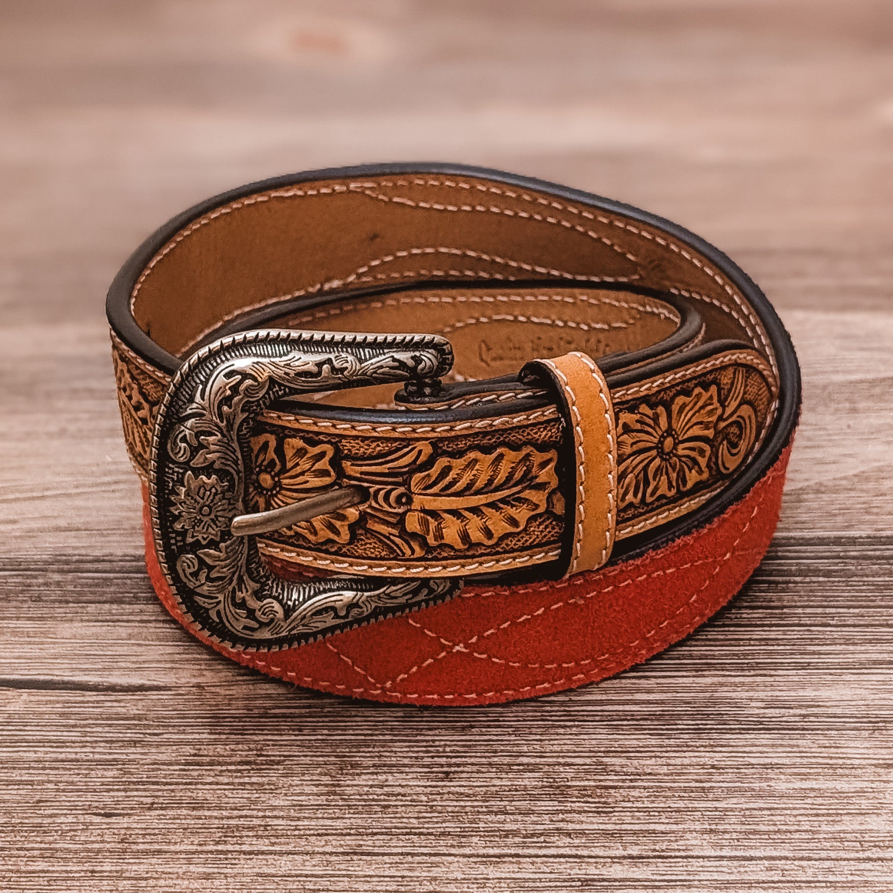Red Bootstitch Belt