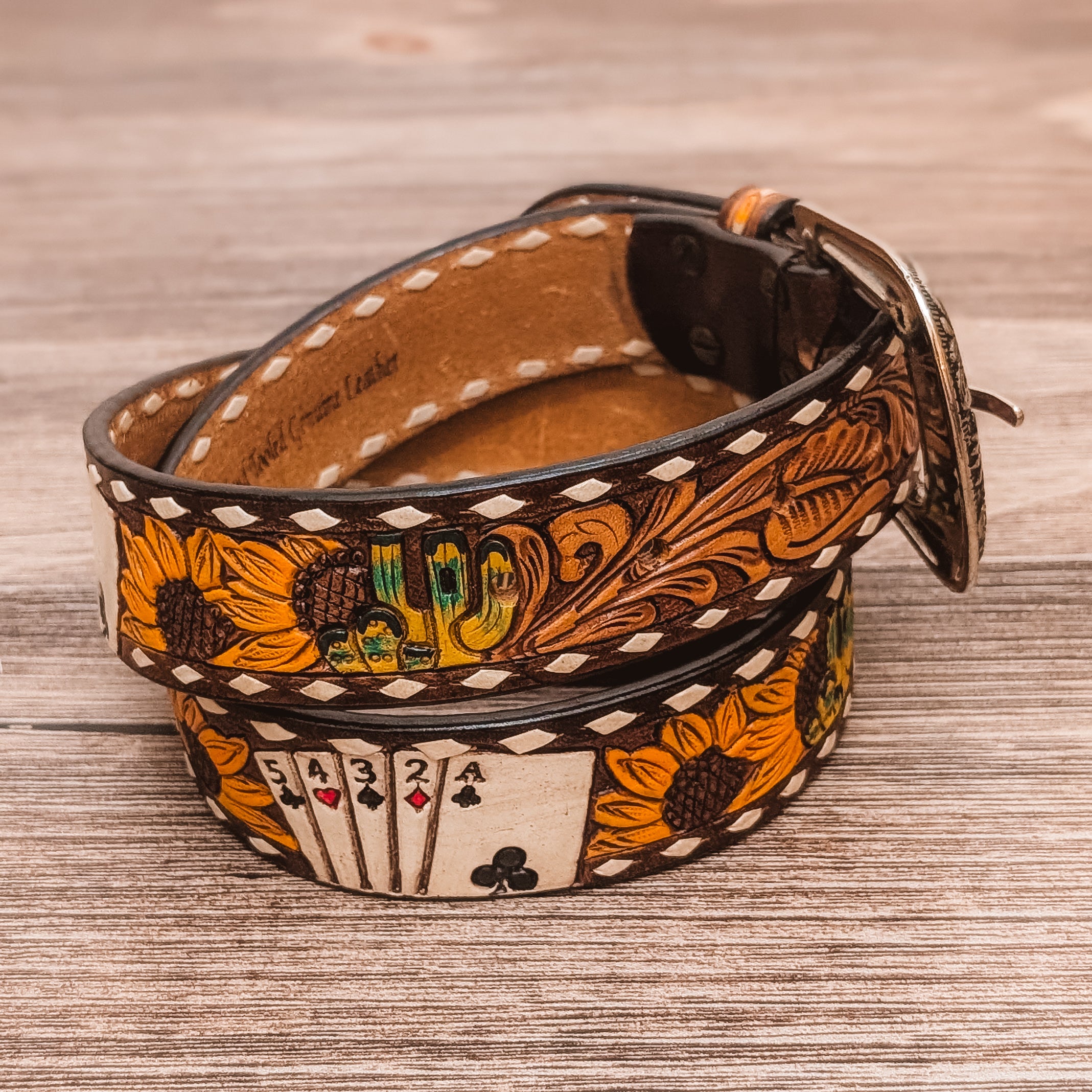 Poker Tooled Belt - Photo 2