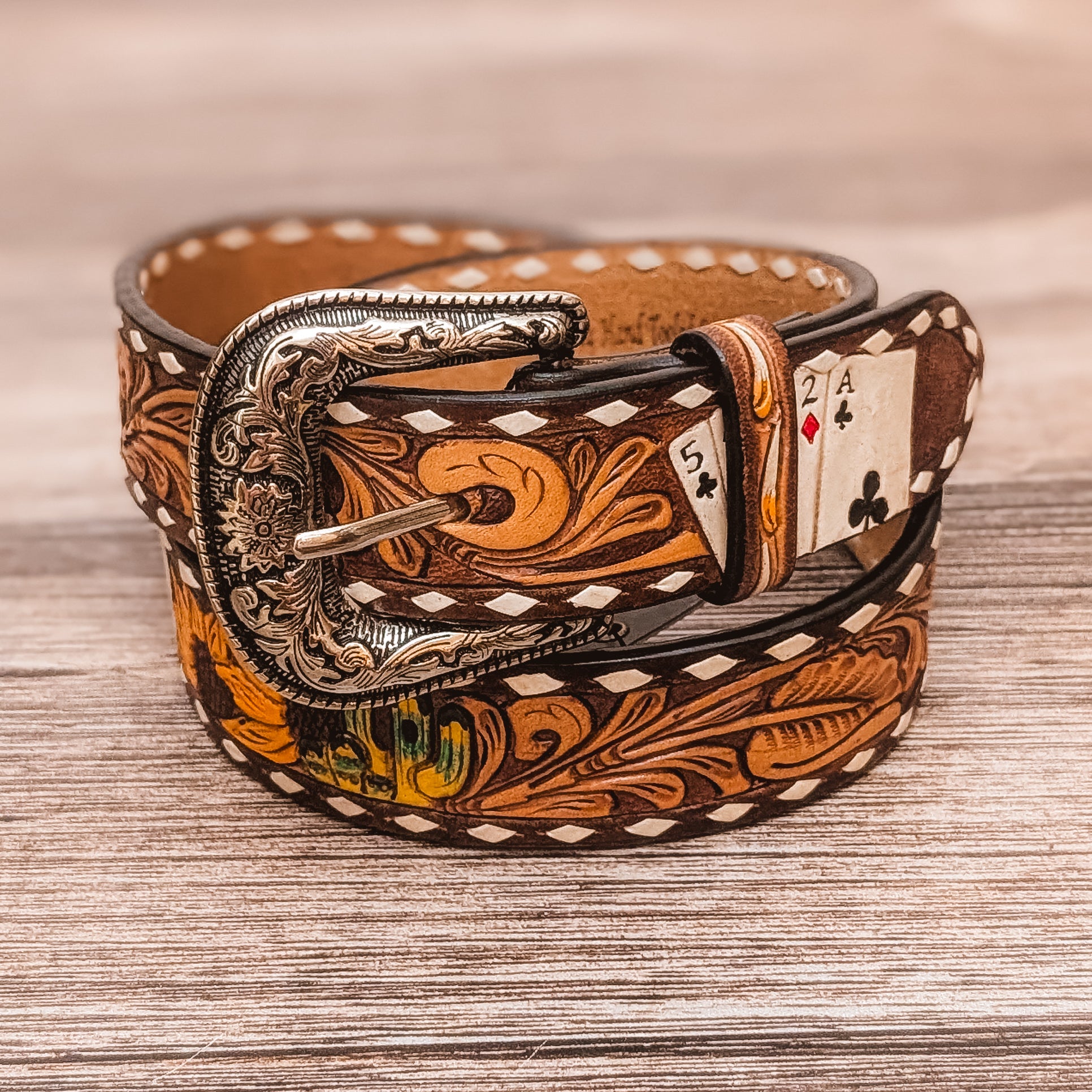 Poker Tooled Belt - Photo 1