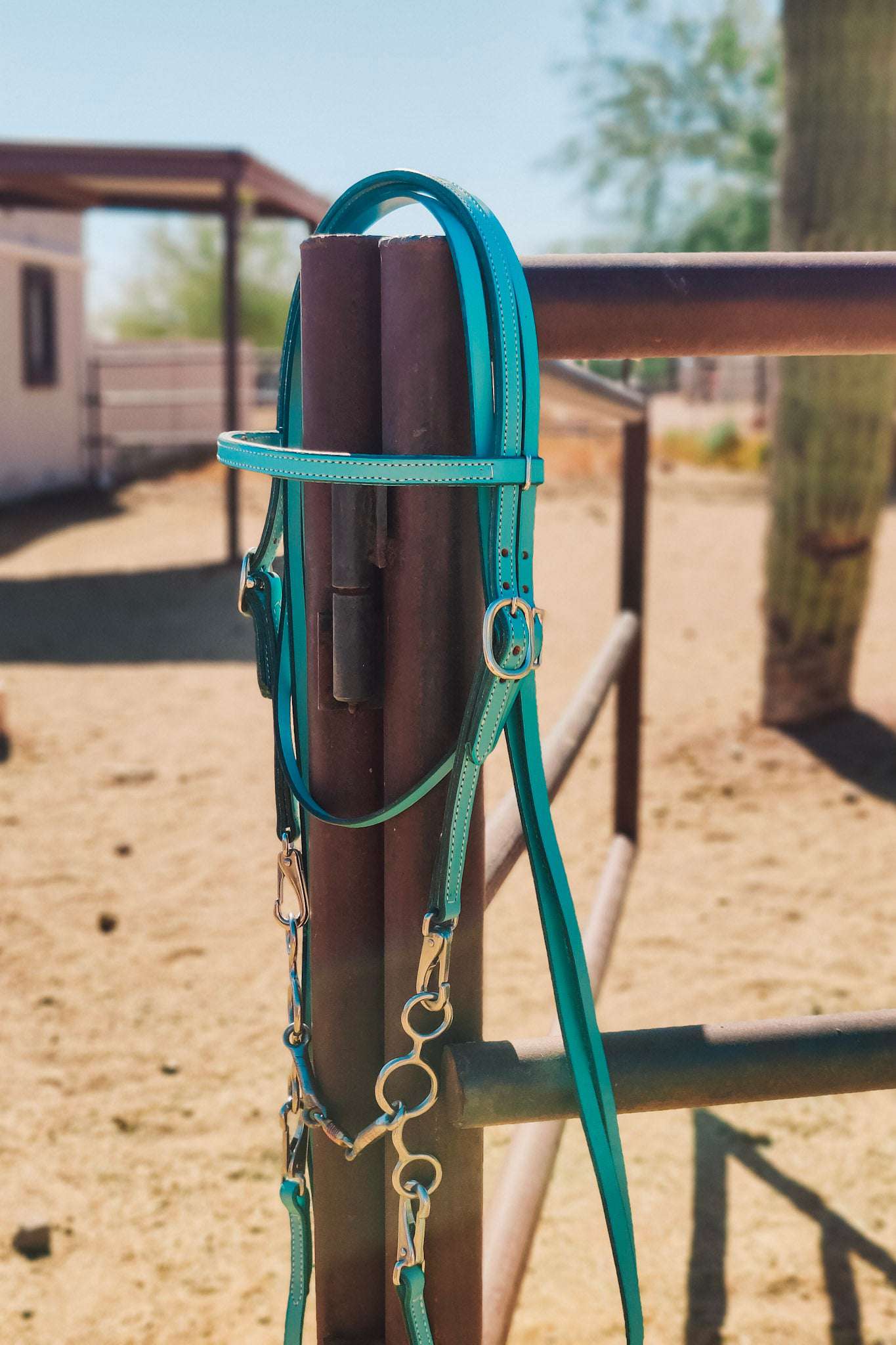 Turquoise Leather Quick Change Working Headstall - The Glamorous Cowgirl