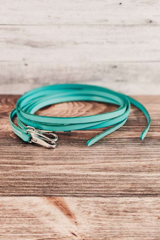 Turquoise Leather Split Reins - The Glamorous Cowgirl
