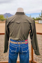 Olive Sol Button Down - The Glamorous Cowgirl
