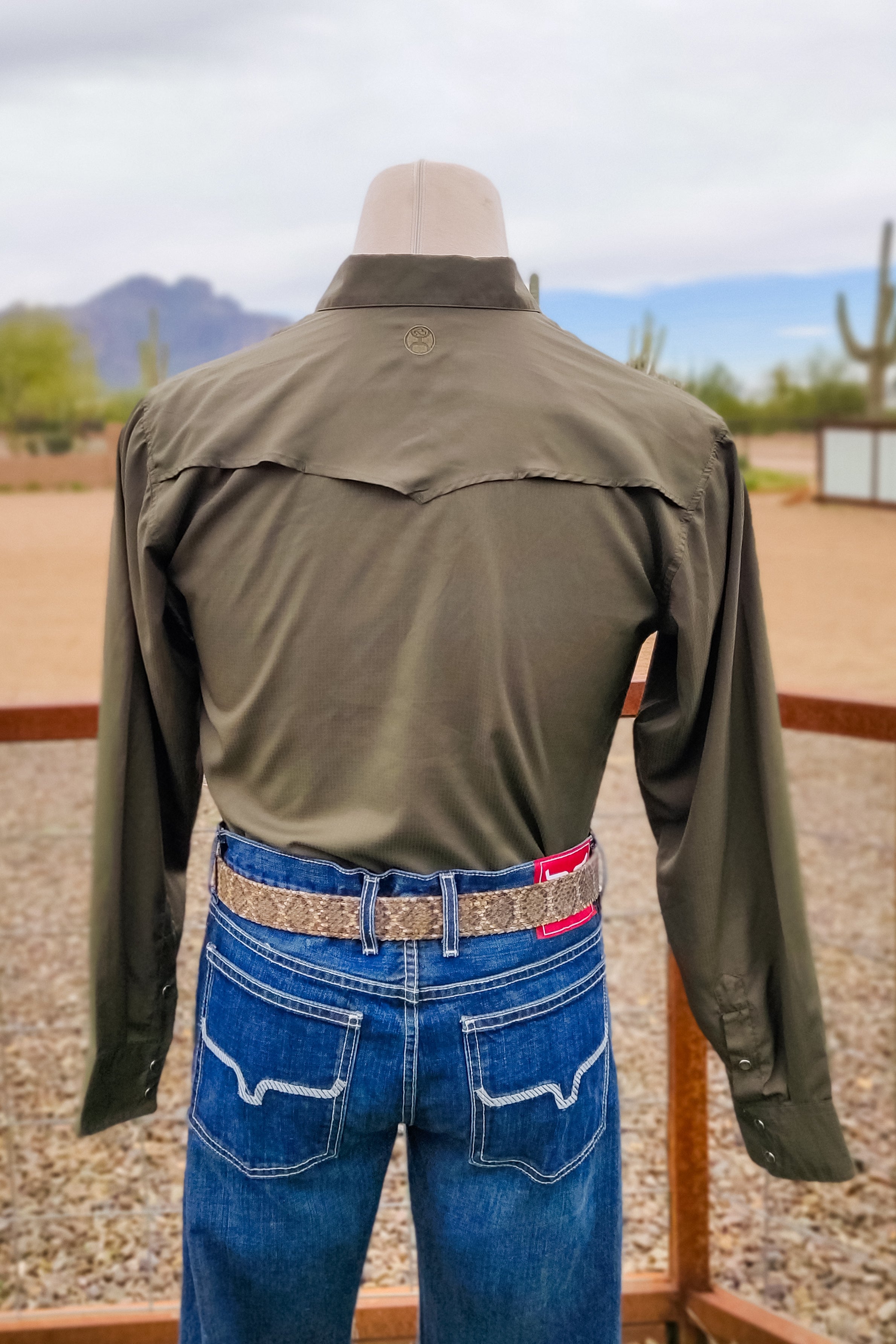 Olive Sol Button Down - The Glamorous Cowgirl