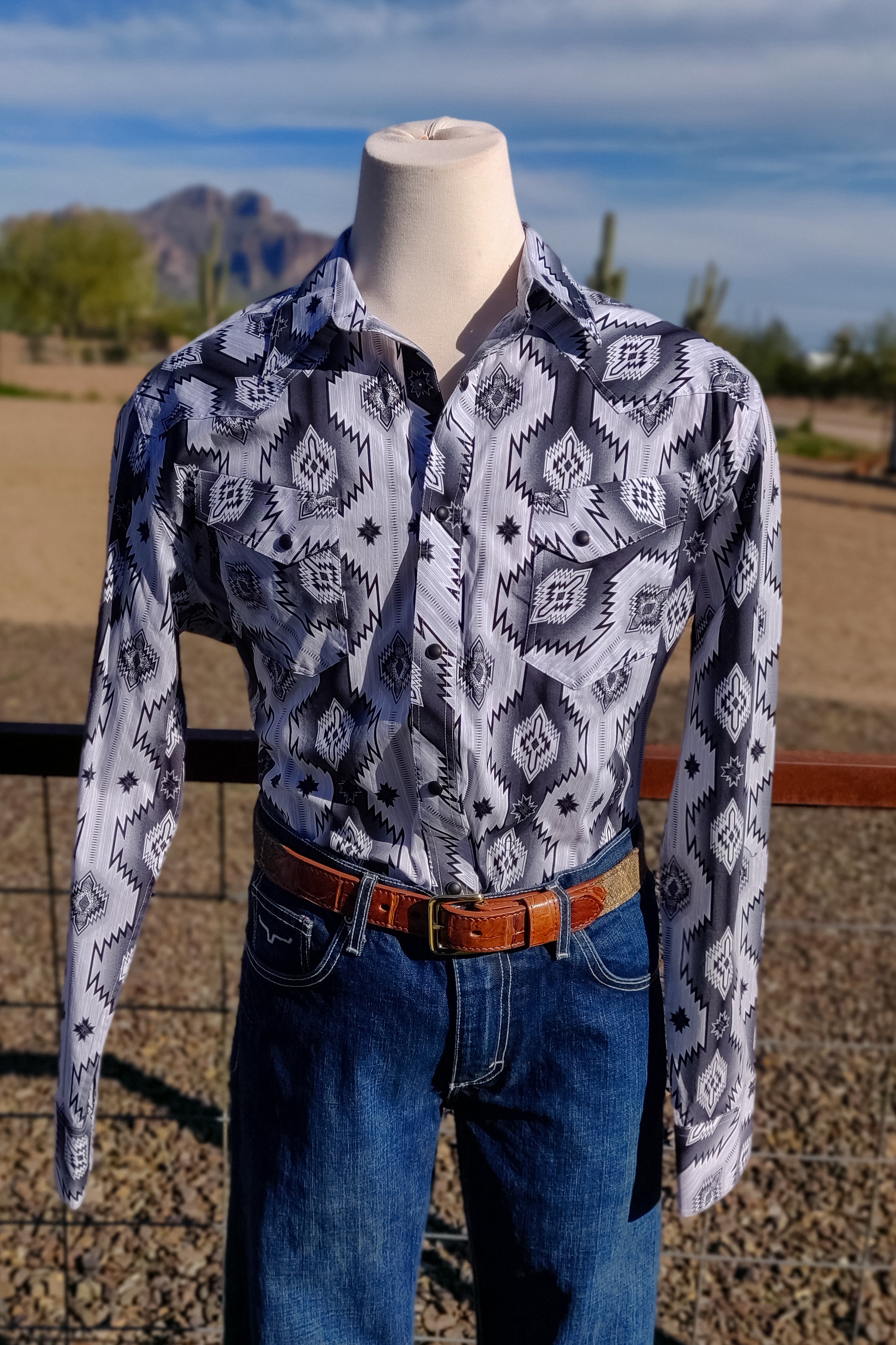 Stuck In Greyscale Button Down by Panhandle - The Glamorous Cowgirl