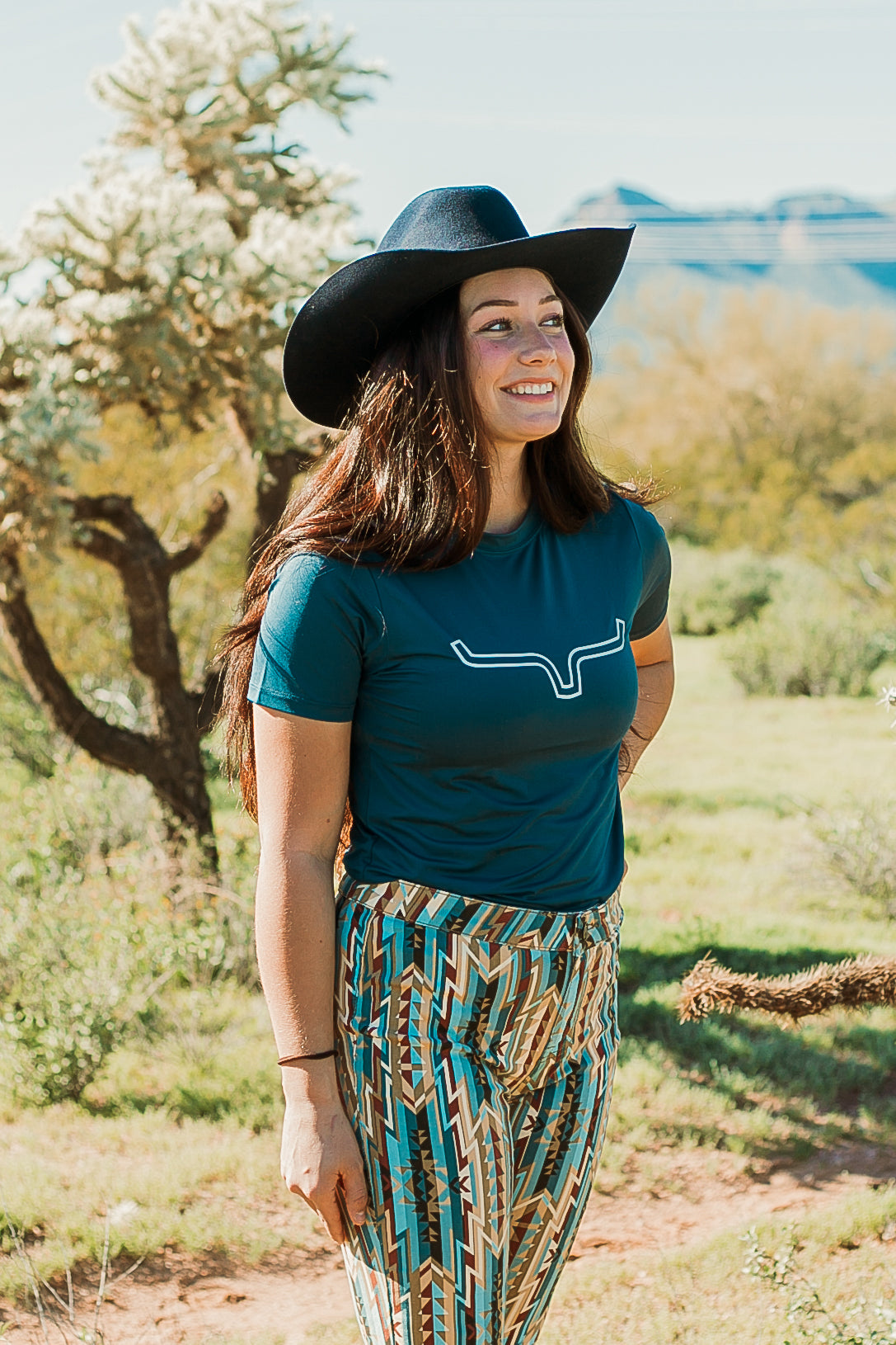 Blue Outlier Performance Tech Tee - The Glamorous Cowgirl