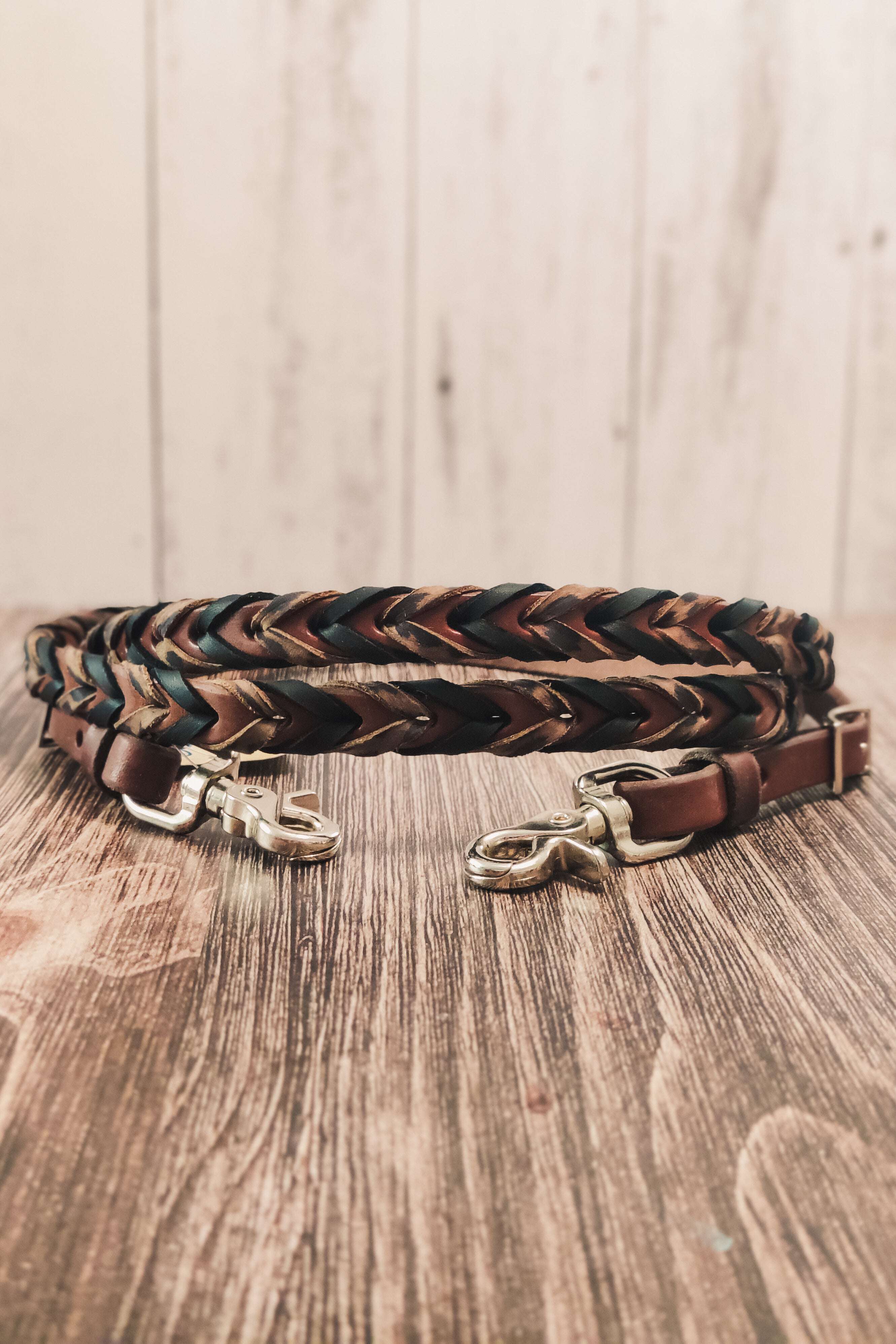 Black & Cheetah Double Laced Barrel Reins - The Glamorous Cowgirl