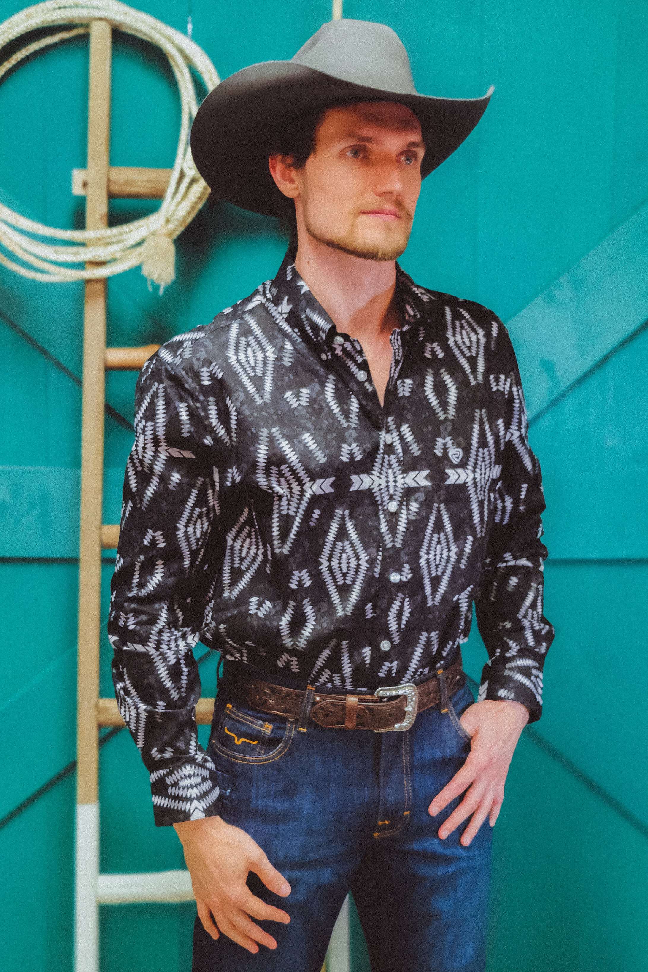 Black Stallion Button Down by Panhandle - The Glamorous Cowgirl