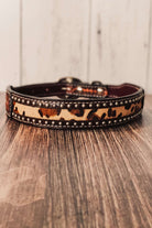 Cheetah Hair On Hide Inlay Dog Collar - The Glamorous Cowgirl