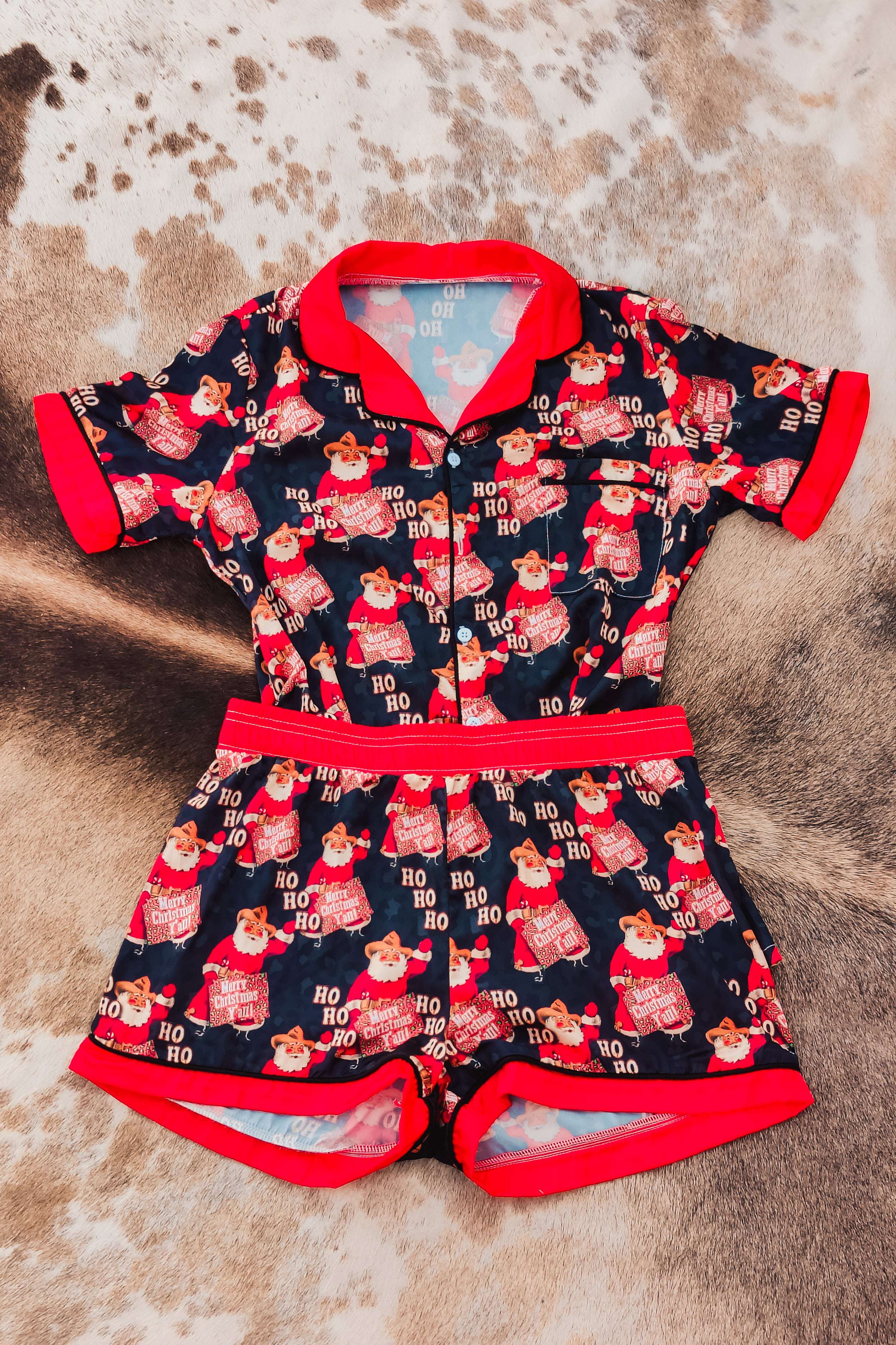 Ho Ho Ho Satin PJs - The Glamorous Cowgirl