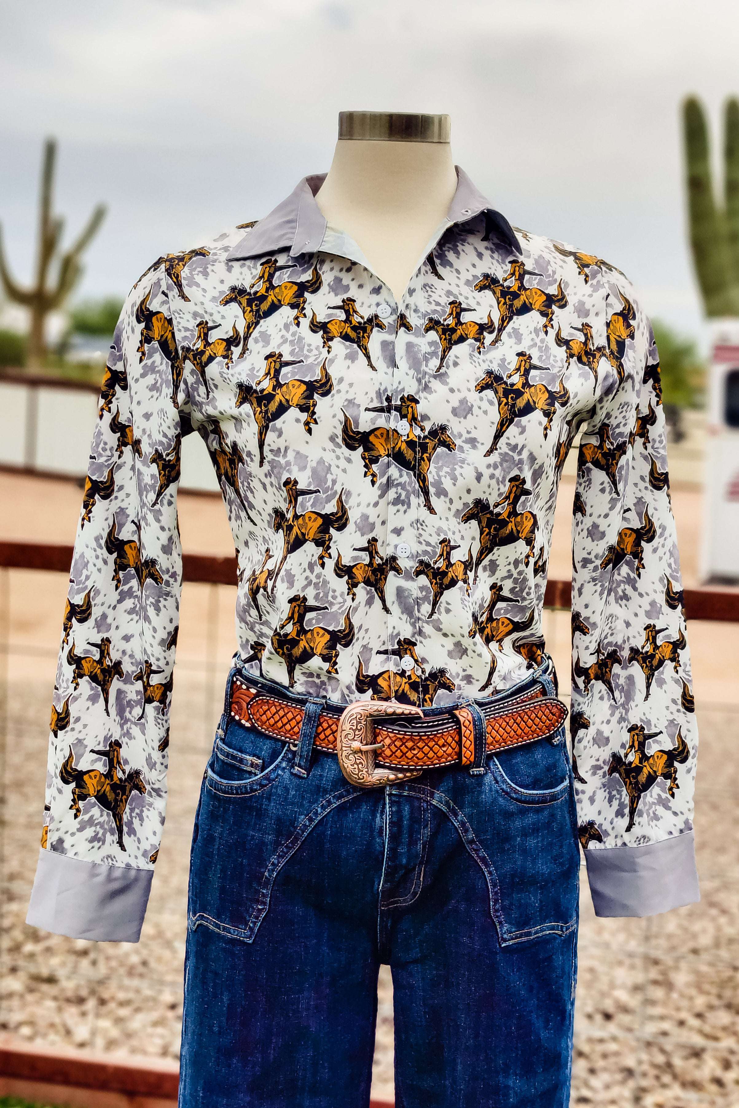 Hold On For The Ride Button Down (In-Stock) - The Glamorous Cowgirl