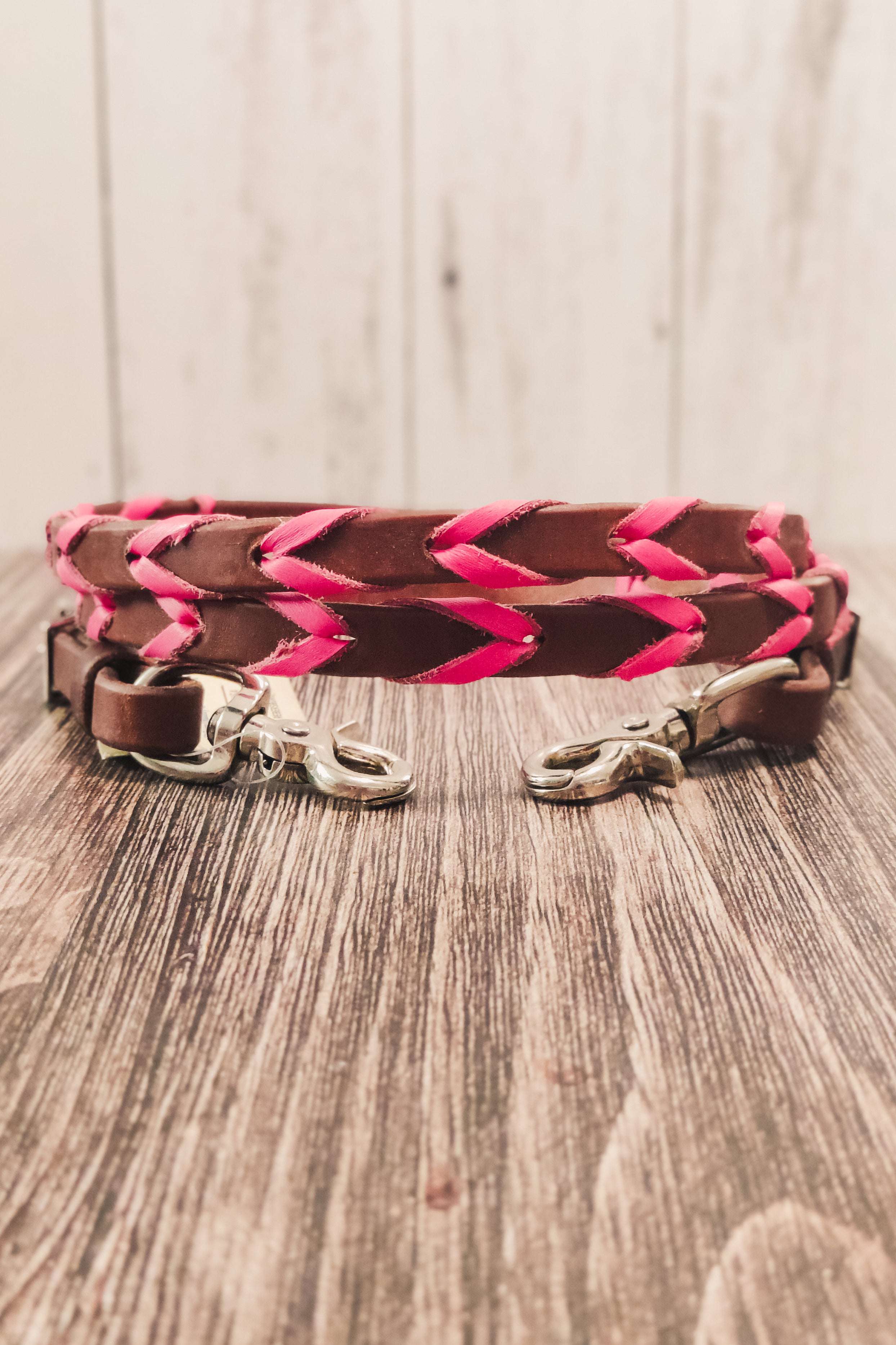 Pink Laced Barrel Reins - The Glamorous Cowgirl