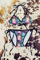 Punchy Cowgirl Tie Bikini - The Glamorous Cowgirl