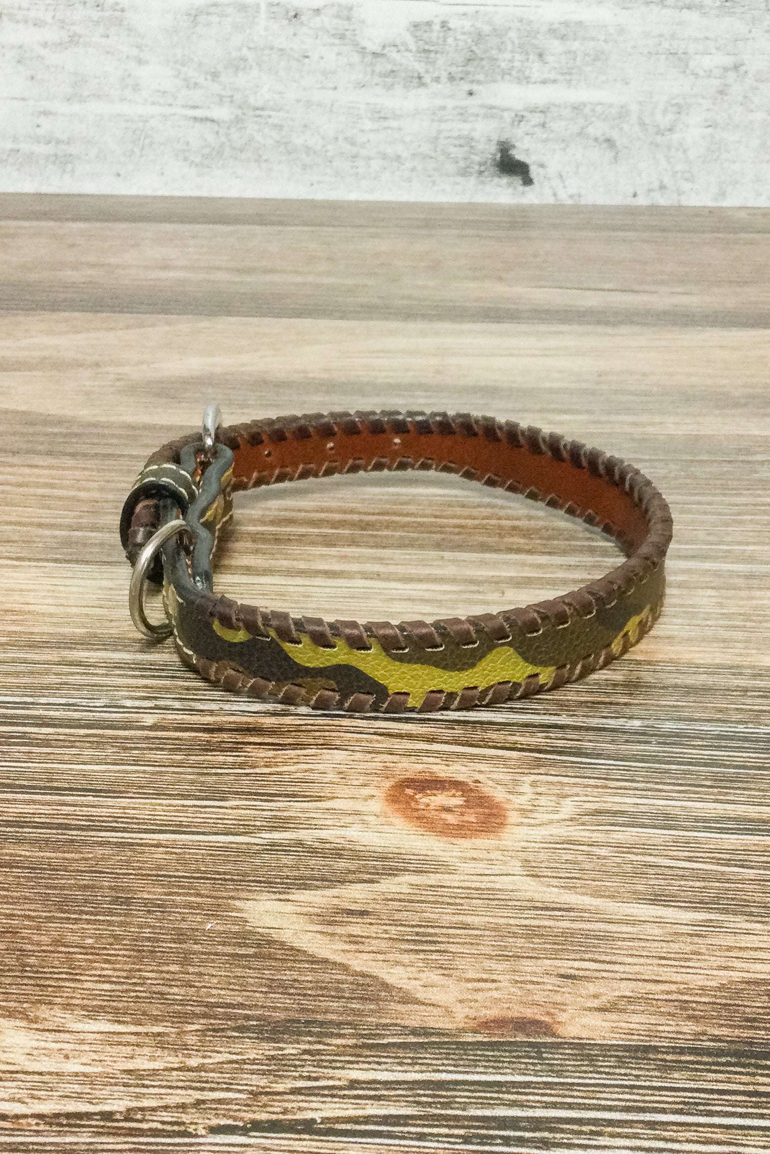 Rodeo Quincy Printed Leather Dog Collar - Camo - The Glamorous Cowgirl