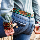 Tooled Belt - Cactus - The Glamorous Cowgirl