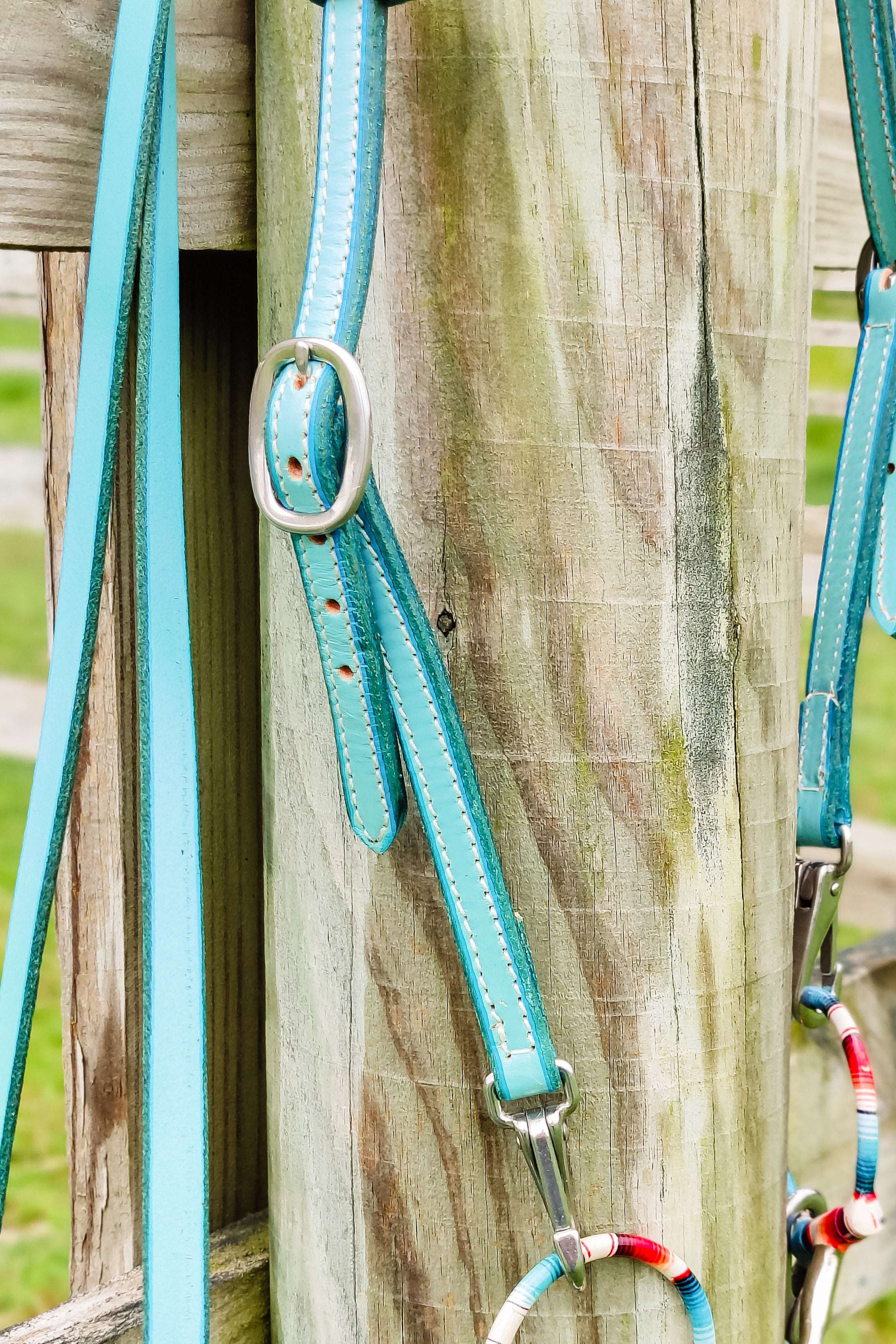 Turquoise Leather Quick Change Working Headstall - The Glamorous Cowgirl