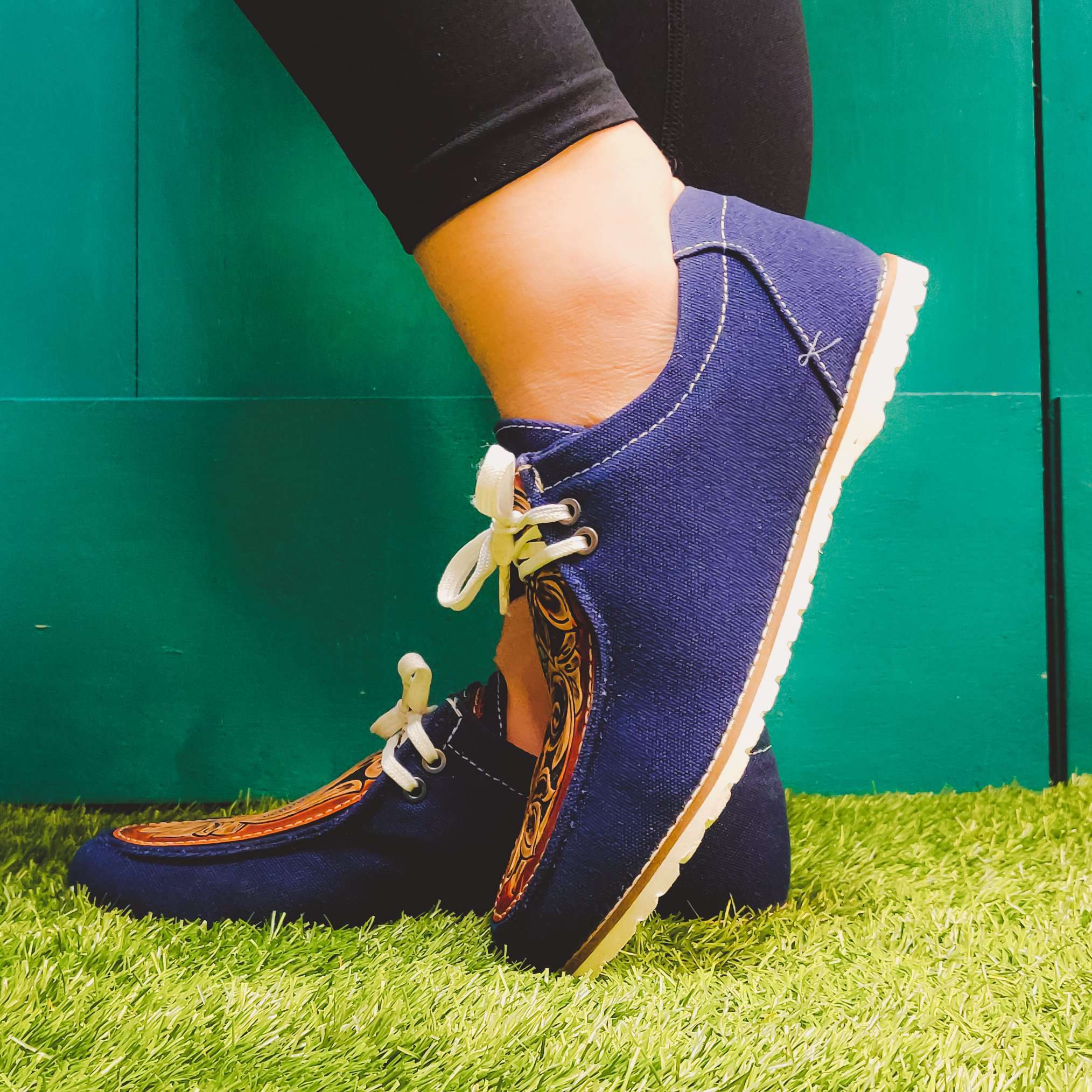 Walking On Sunshine Tooled Casual Shoes - The Glamorous Cowgirl