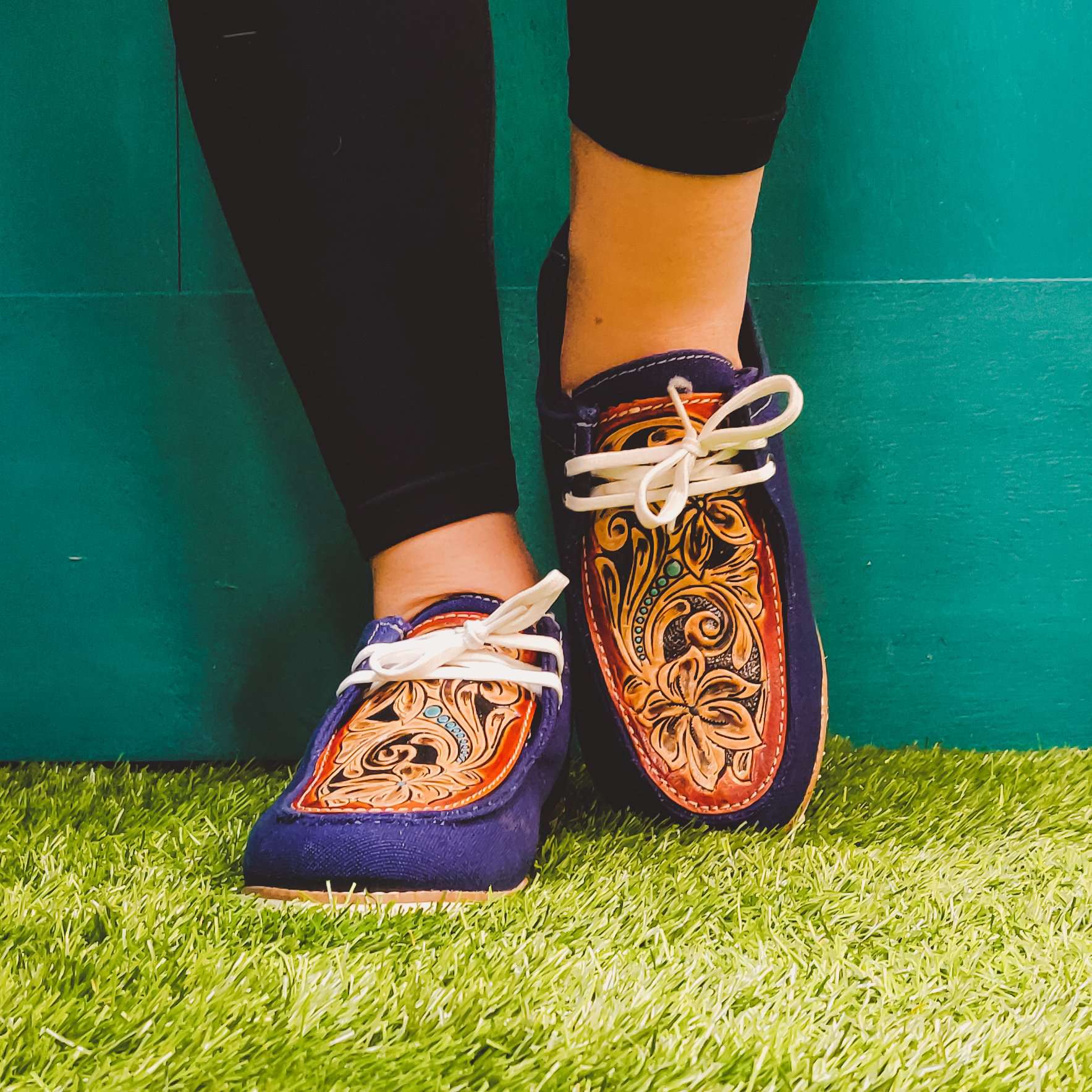 Walking On Sunshine Tooled Casual Shoes - The Glamorous Cowgirl