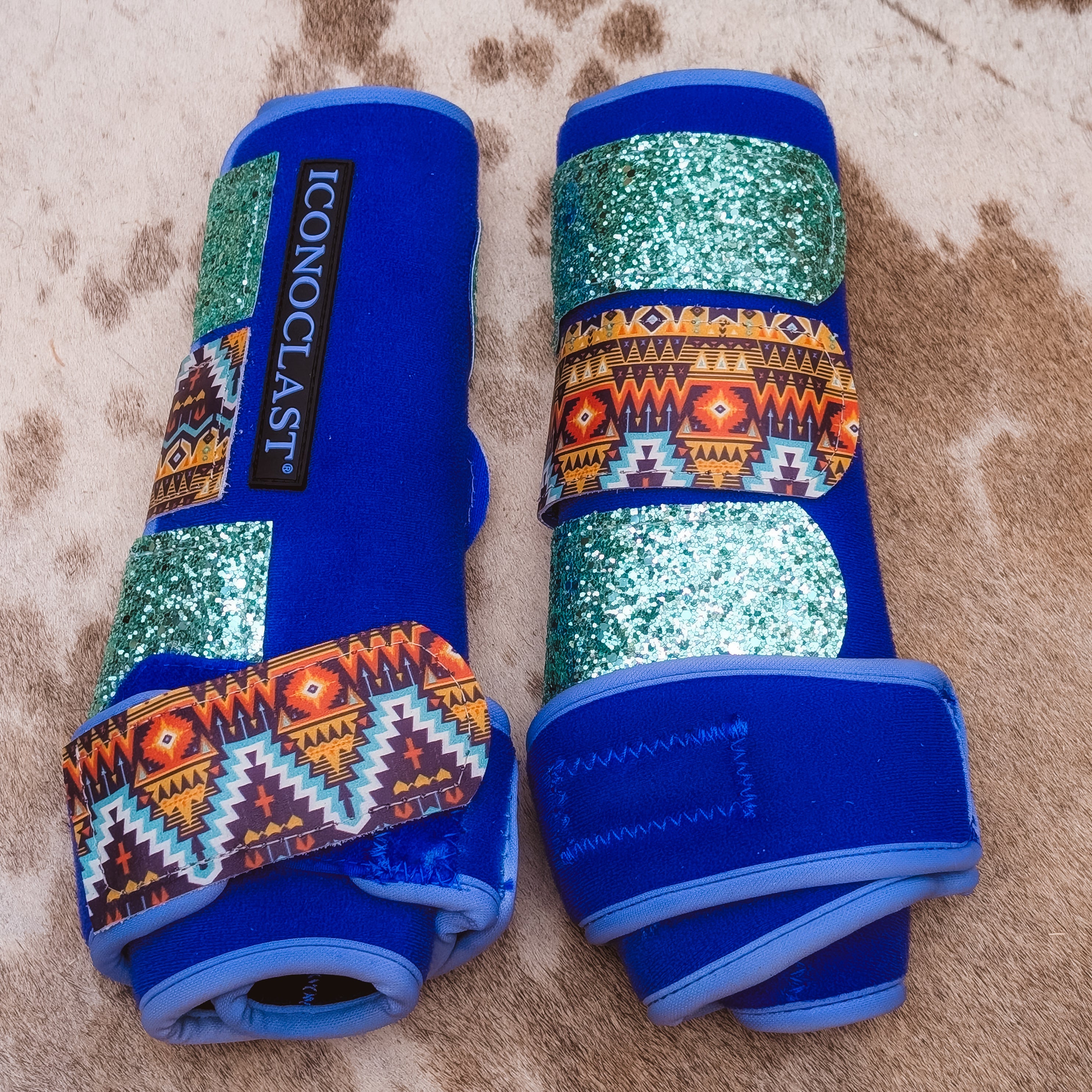 Desert Sunset Custom Aztec Leather Strap Iconoclast Boots