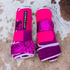 Medium Pink to Purple Dip Dyed Iconoclast Fronts w/ Hot Pink and Berry Glitter Straps