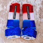 Medium Red, White & Blue Dyed Iconoclast Fronts w/ Red, White, and Blue Glitter Straps
