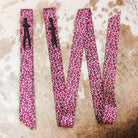Pink Catty Cowgirl cheetah nylon latigo and off billet set on cowhide