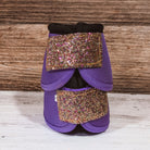 Large Purple Bells w/ Gold Confetti Glitter Straps