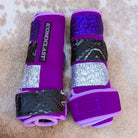 Medium Purple Dyed Iconoclast Fronts w/ Black Aztec Leather and Purple & Silver Glitter Straps