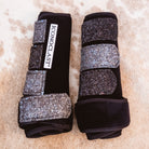 Medium Black Iconoclast Fronts w/ Silver Ombre Glitter Straps (second view)