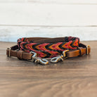 Black and red double laced barrel reins