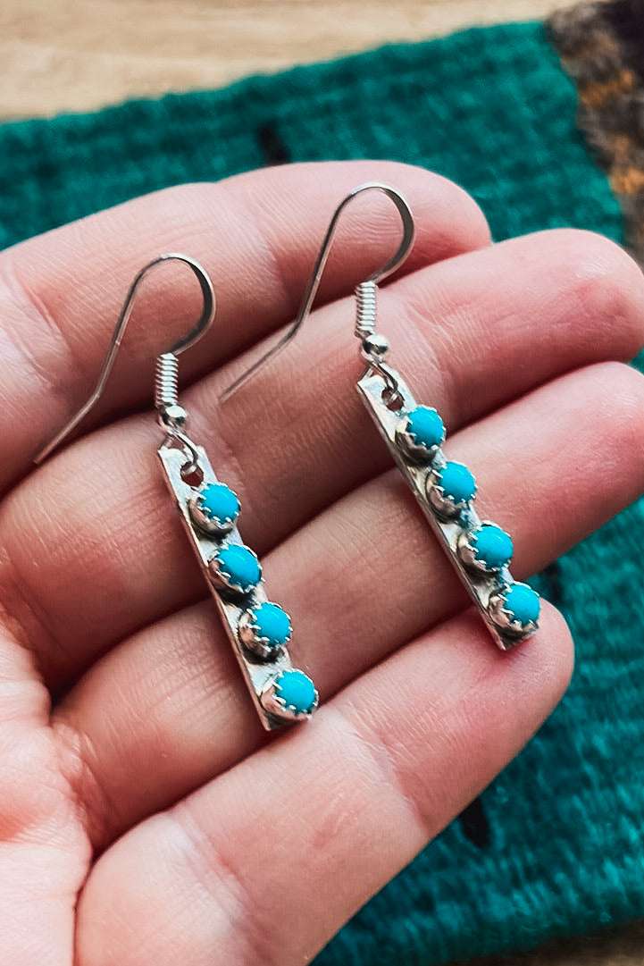 A Little Extra Oomph Turquoise Dangle Earrings - The Glamorous Cowgirl