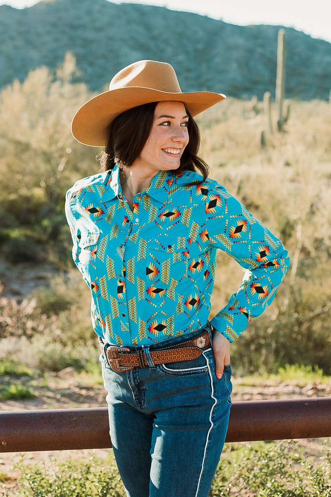 Chasing The Horizon Button Down - The Glamorous Cowgirl