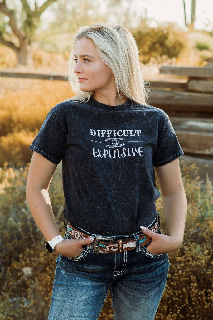 Difficult &amp; Expensive Mineral Wash Tee - The Glamorous Cowgirl