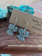 Handmade Royston Turquoise &amp; Sterling Silver Thunderbird Dangle Earrings - The Glamorous Cowgirl