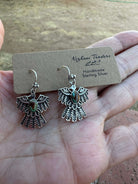 Handmade Royston Turquoise &amp; Sterling Silver Thunderbird Dangle Earrings - The Glamorous Cowgirl