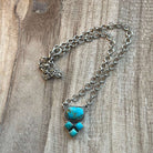 Handmade Sterling Silver and Turquoise Necklace Signed Nizhoni - The Glamorous Cowgirl