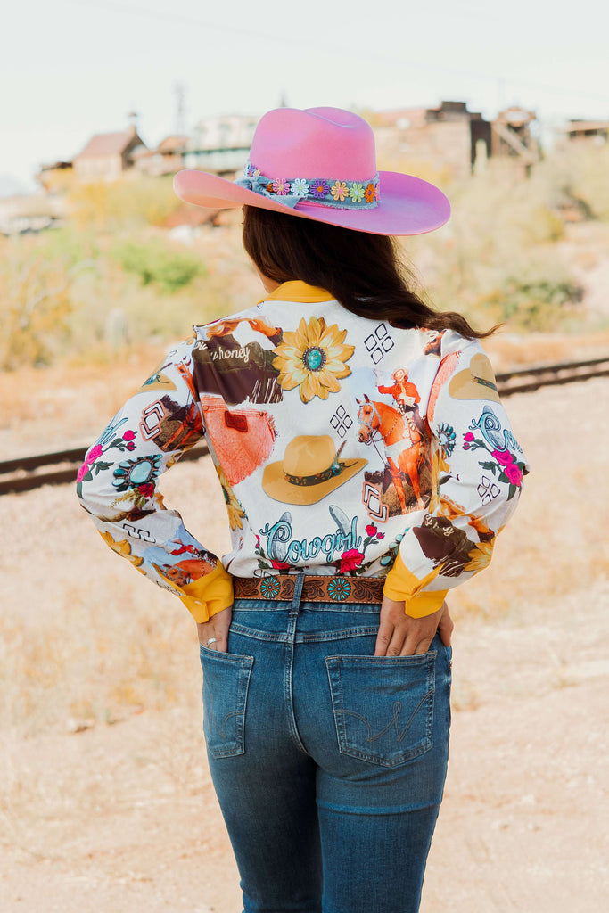 I Need Sunshine &amp; Fast Horses Button Down - The Glamorous Cowgirl