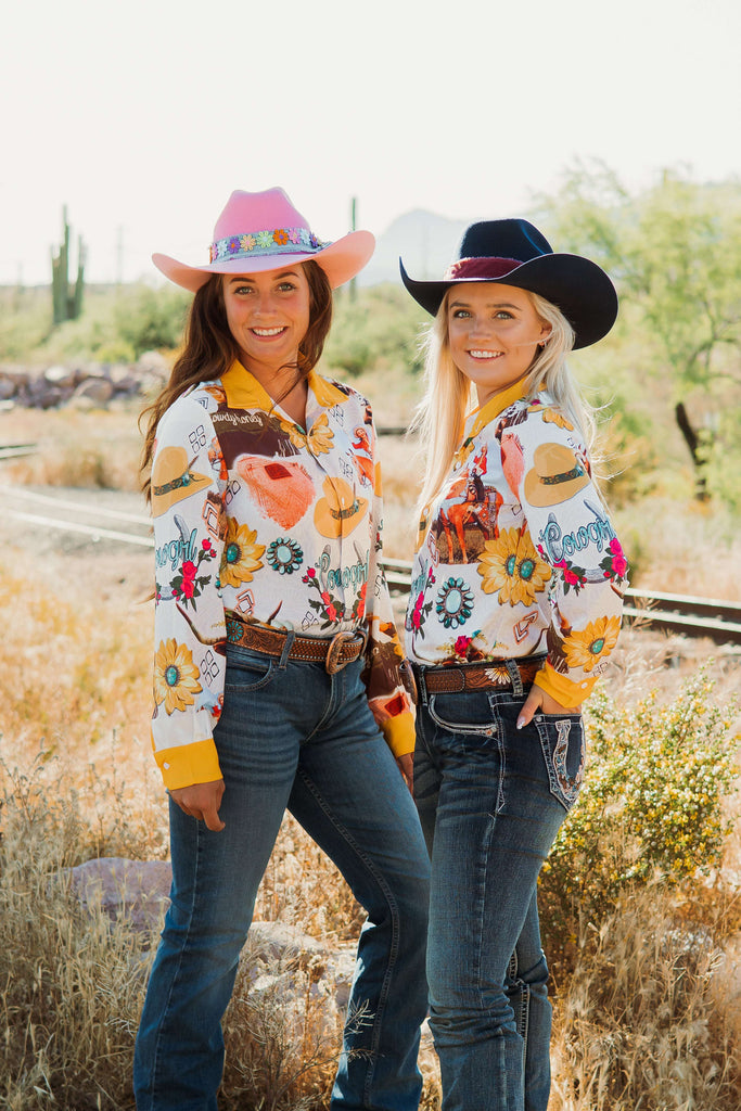 I Need Sunshine &amp; Fast Horses Button Down - The Glamorous Cowgirl