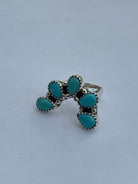 Kingman Turquoise &amp; Sterling Silver  Diamond Wrap Ring - The Glamorous Cowgirl