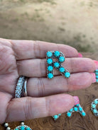 Natural Kingman Turquoise Sterling Silver Letter Necklace - The Glamorous Cowgirl