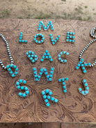 Natural Kingman Turquoise Sterling Silver Letter Necklace - The Glamorous Cowgirl