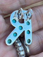 Natural Kingman Turquoise Sterling Silver Letter Necklace - The Glamorous Cowgirl