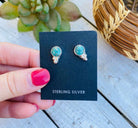 Navajo Sterling Silver And Turquoise Stud Earrings Signed - The Glamorous Cowgirl