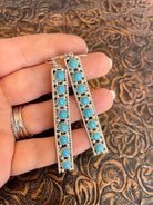 Navajo Sterling Silver &amp; Turquoise Dangle Earrings - The Glamorous Cowgirl