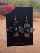 Navajo Turquoise &amp; Sterling Silver Zia Dangle Earrings By Kevin Billah - The Glamorous Cowgirl