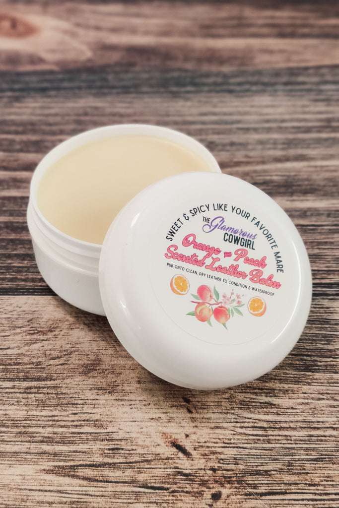 Orange &amp; Peach Scented Leather Balm - The Glamorous Cowgirl