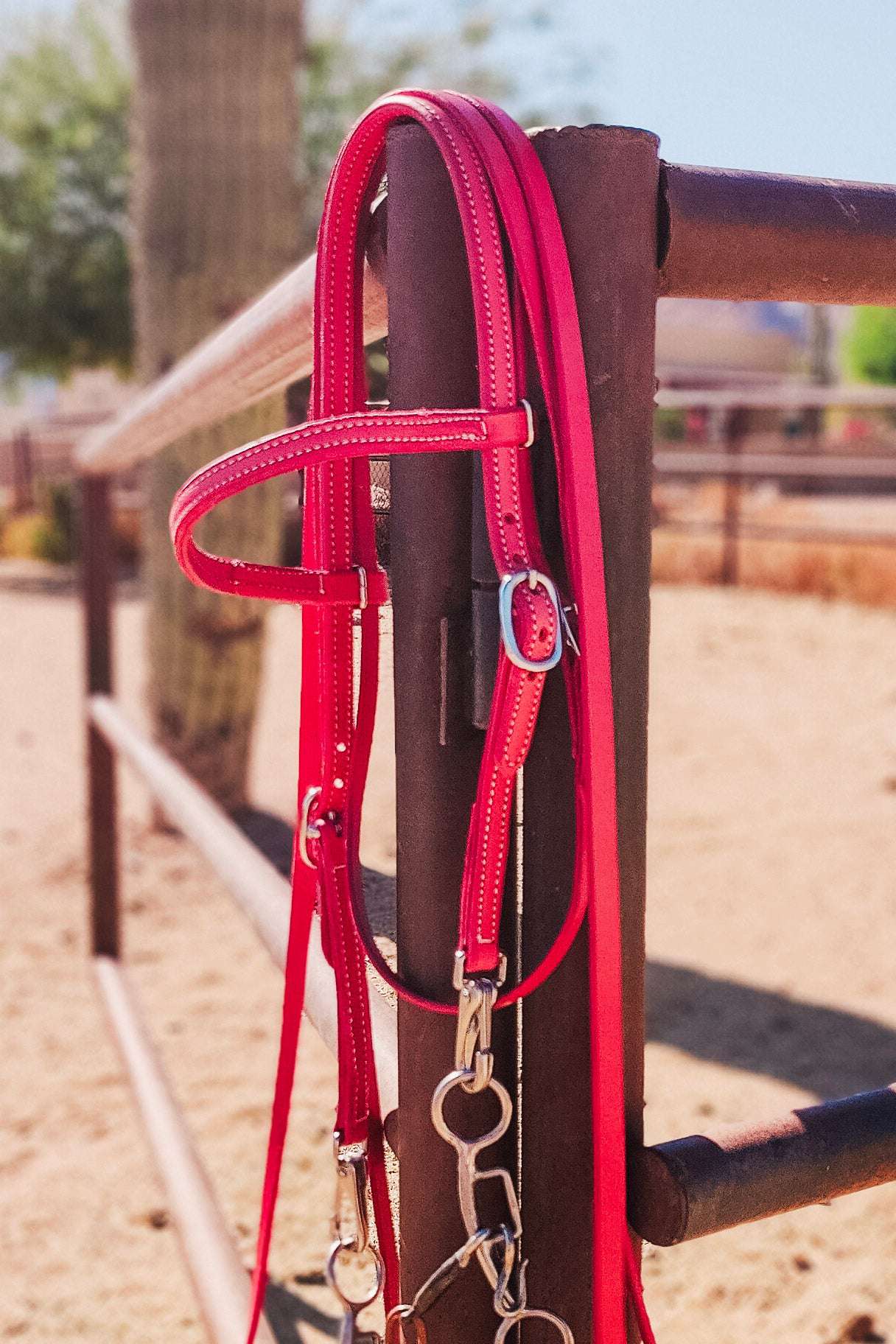 Pink Leather Quick Change Working Headstall - The Glamorous Cowgirl