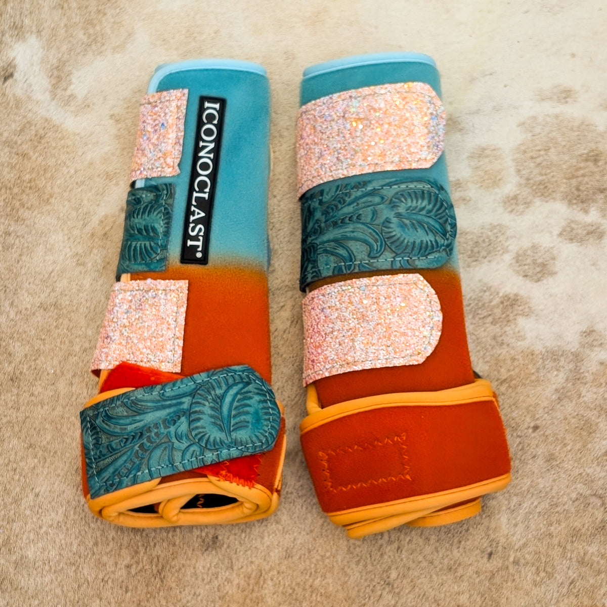Medium Turquoise to Orange Double Dyed Iconoclast Fronts w/ Turquoise ...